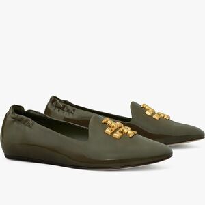 Tory Burch Moss Spongy Eleanor Loafer in Patent Leather with Gold Accent